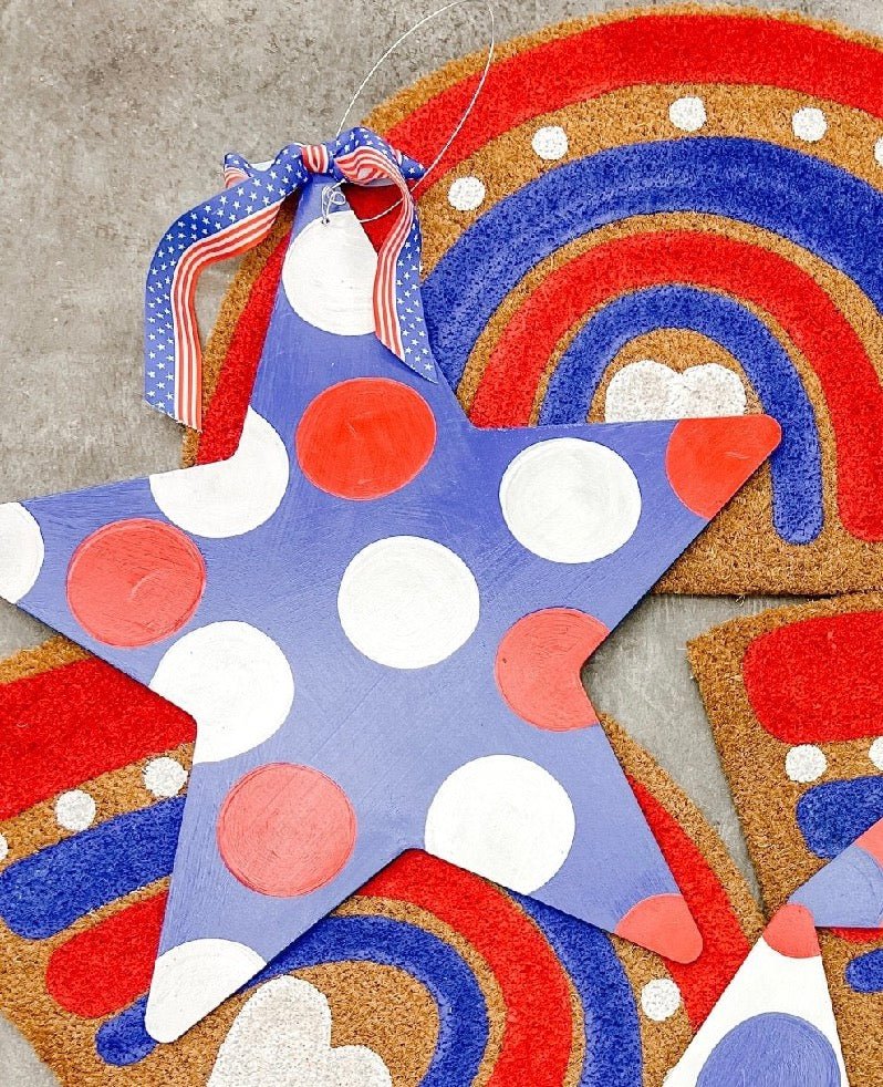 Polka Dot Blue Star - Sale - Miss Molly Designs, LLC