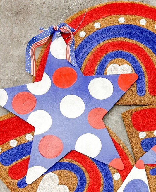 Polka Dot Blue Star - Sale - Miss Molly Designs, LLC