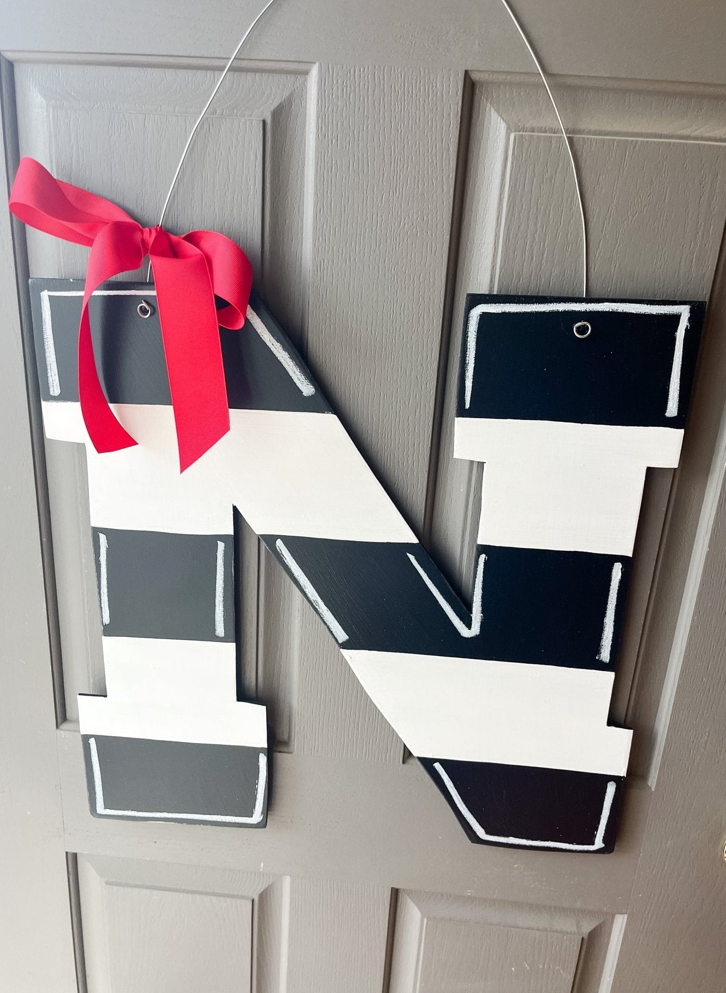 Huskers "N" Black and White Stripe - Self Checkout at Creative Collab Collection - Miss Molly Designs, LLC