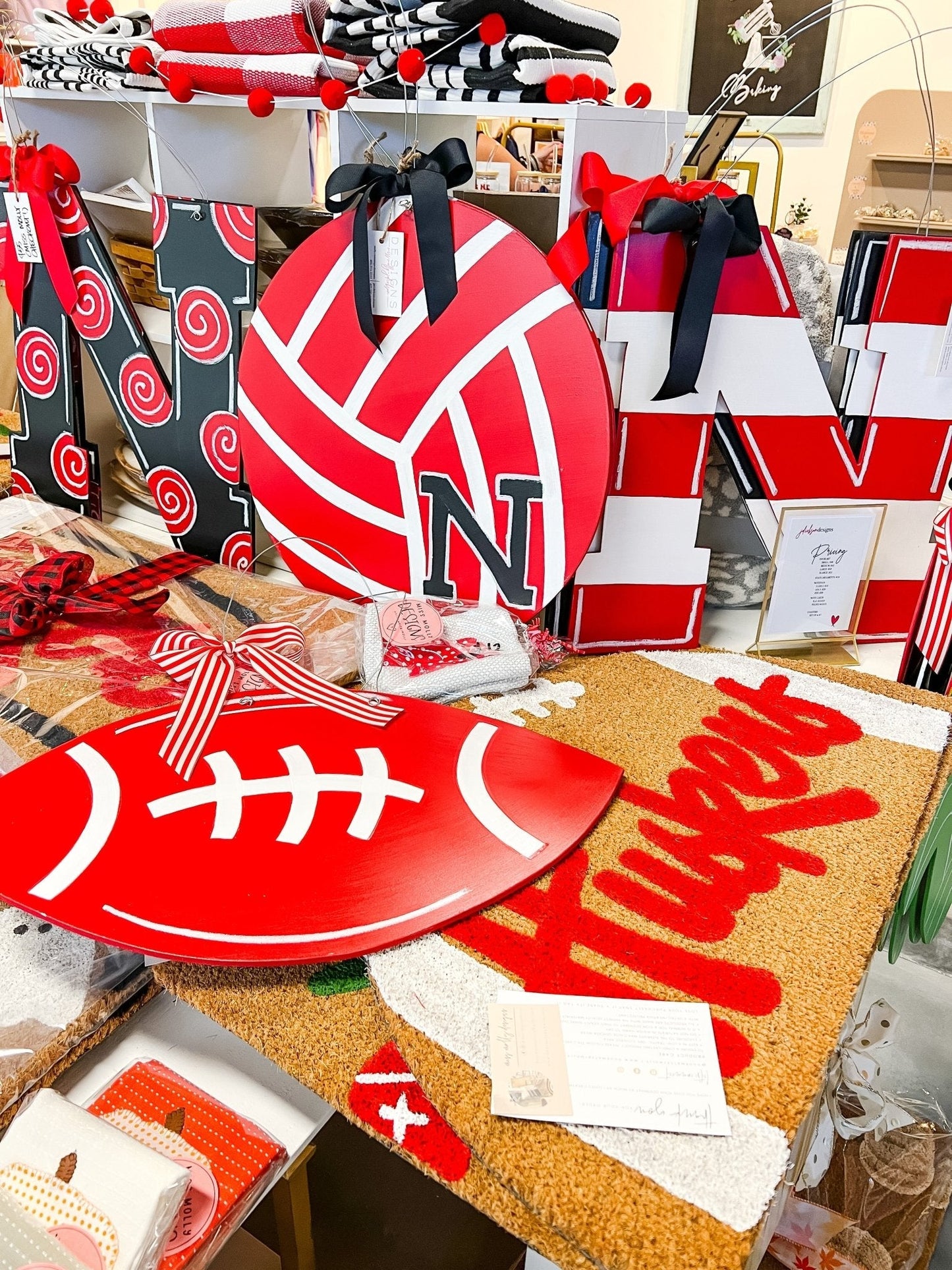 Huskers "N" Red and White Stripe - Self Checkout at Creative Collab Collection - Miss Molly Designs, LLC
