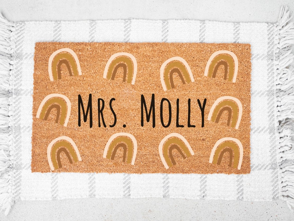 Teacher Name with Rainbows - Miss Molly Designs, LLC