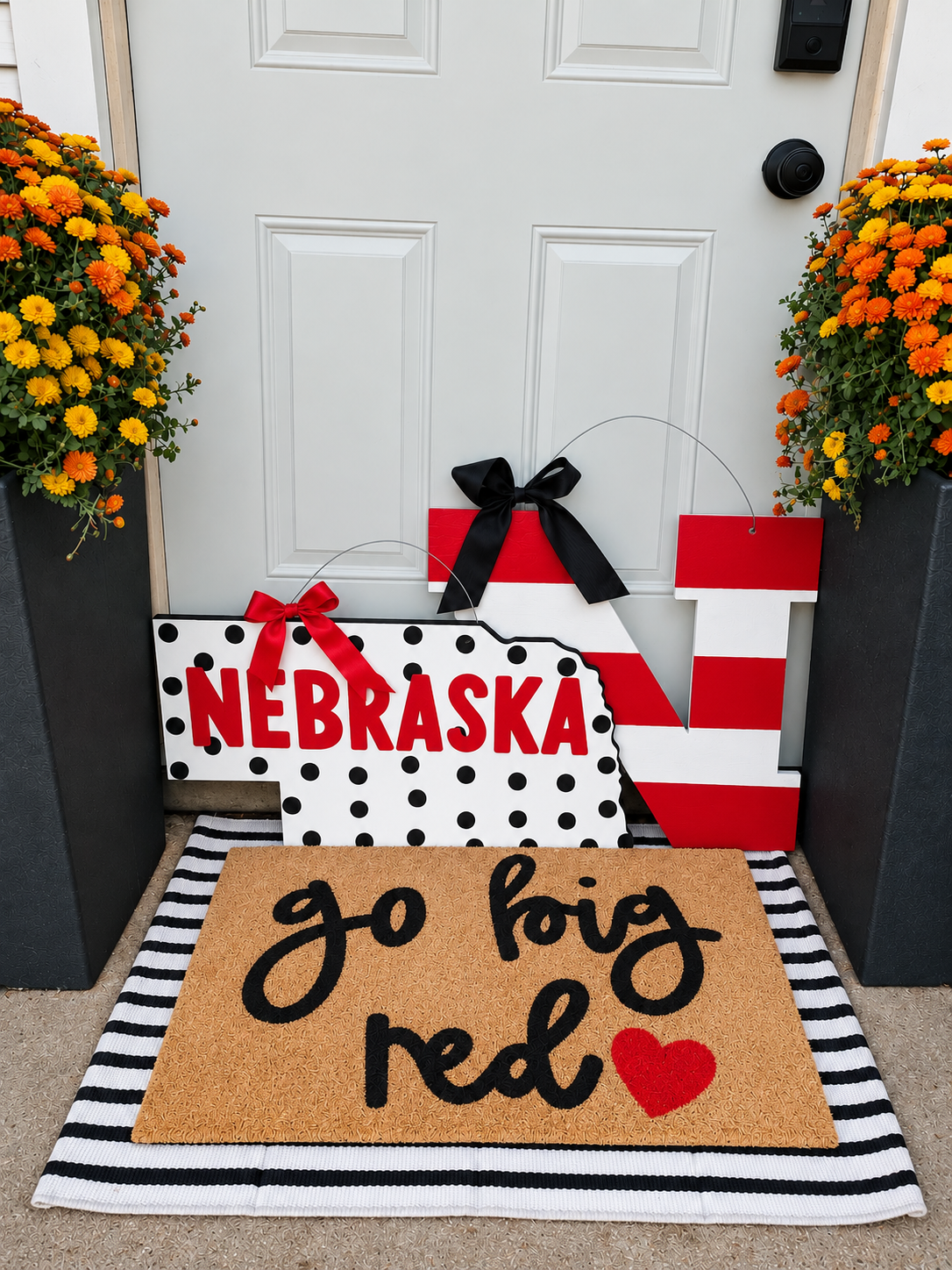 SALE! Husker Doormat/Door Hanger/Layering Rug Combo