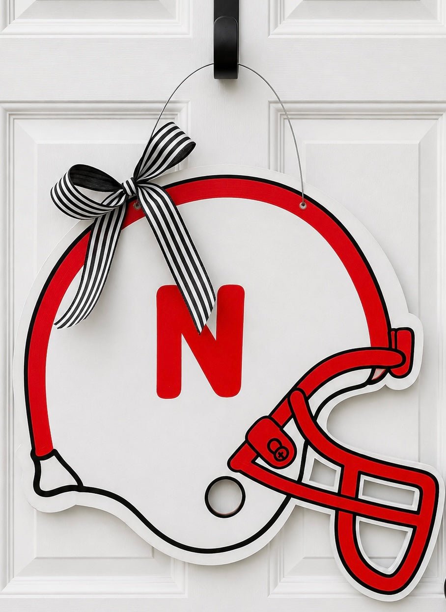 Football Nebraska “N" Helmet - Miss Molly Designs, LLC
