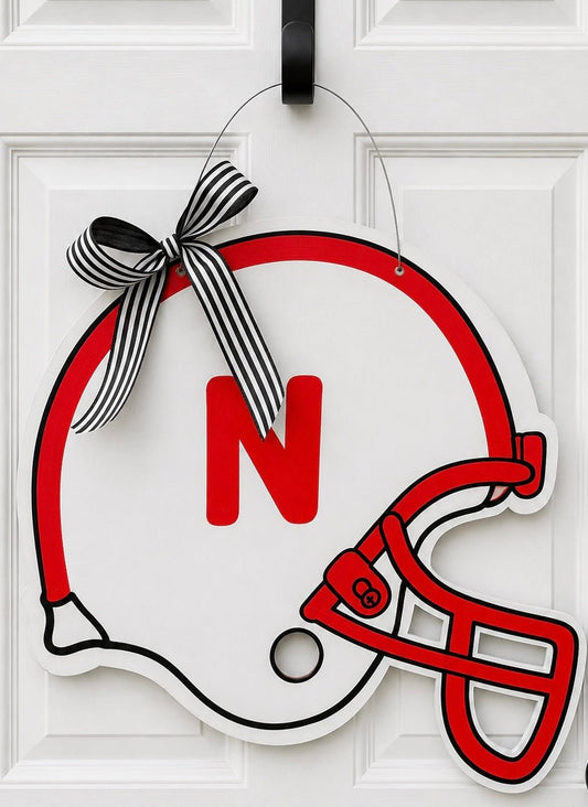 Football Nebraska “N" Helmet - Miss Molly Designs, LLC