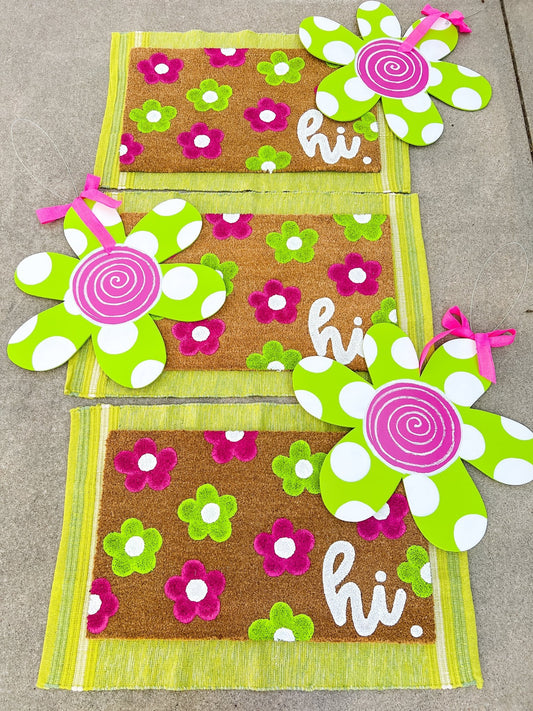 Hi Flowers Pink/Green - Miss Molly Designs, LLC
