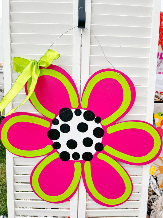 Hot Pink Lime Green Flower - Miss Molly Designs, LLC