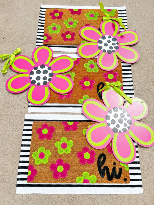 Lime/Pink Flowers Hi - Miss Molly Designs, LLC