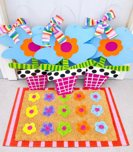 Multicolor Pink Flower Pot - Miss Molly Designs, LLC