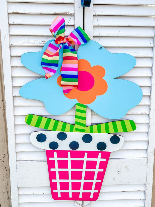 Multicolor Pink Flower Pot - Miss Molly Designs, LLC