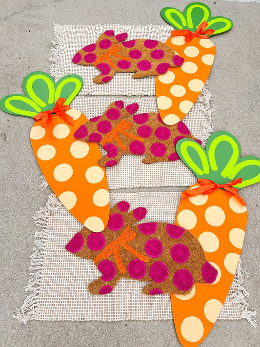 Polka Dot Bow Rabbit - Miss Molly Designs, LLC