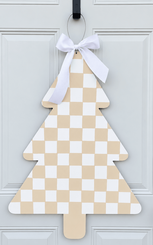 Tan/White Checkered Tree - Miss Molly Designs, LLC