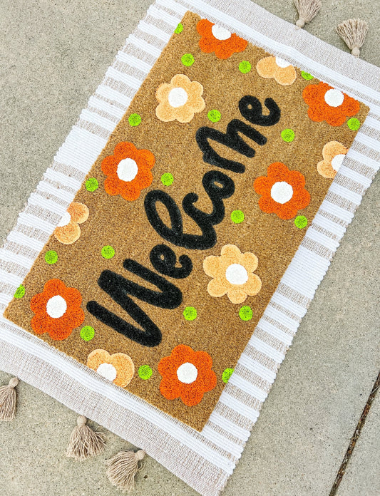 Welcome Orange Flower - Miss Molly Designs, LLC