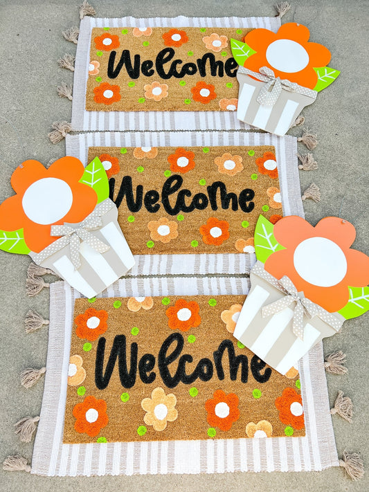 Welcome Orange Flower - Self Checkout at Creative Collab Collection - Miss Molly Designs, LLC