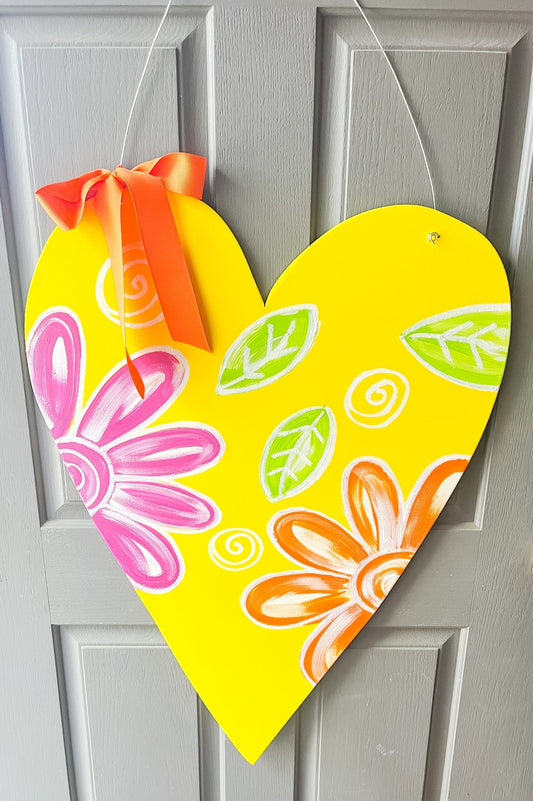 Yellow Flower Heart - Miss Molly Designs, LLC