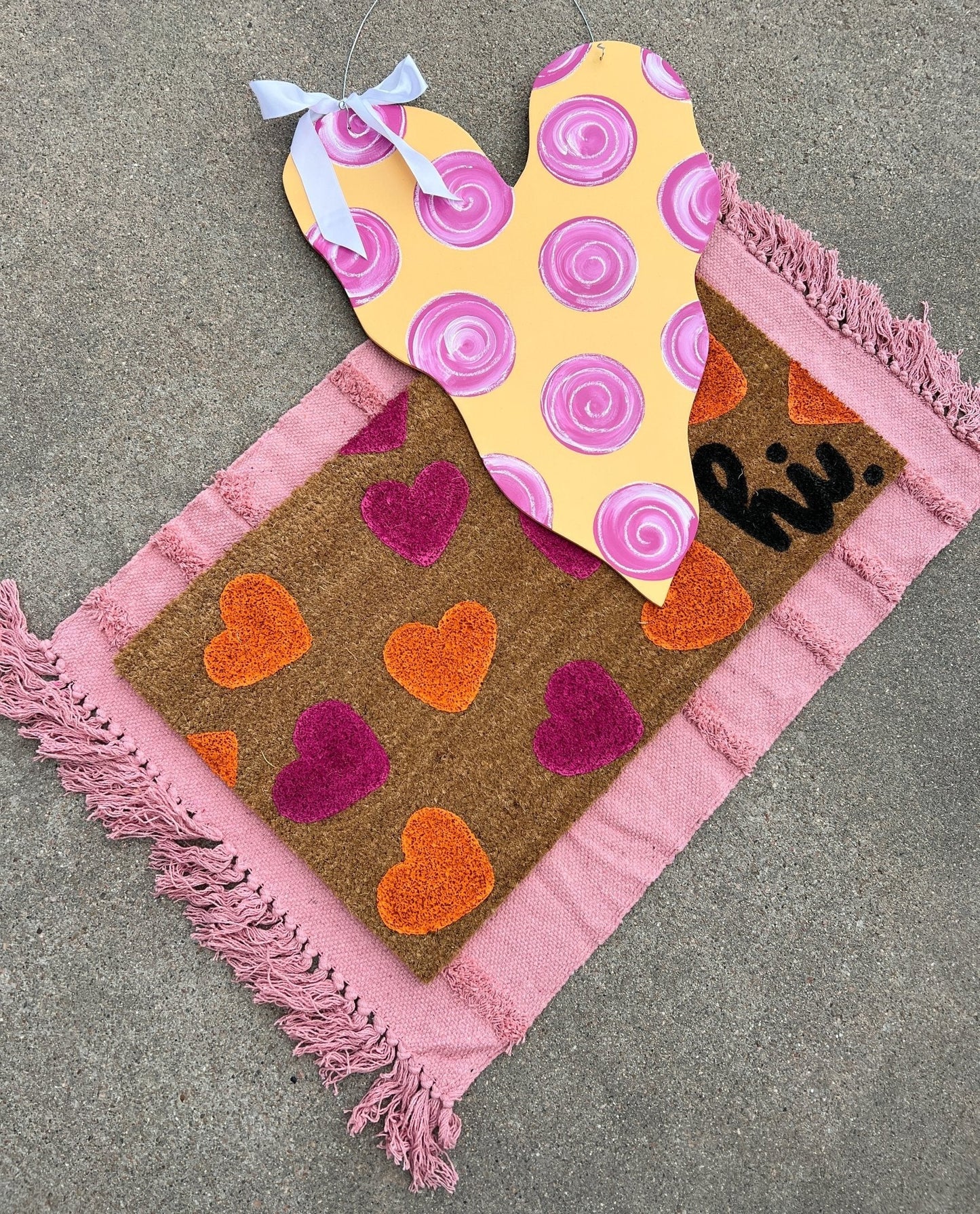 Hi Orange/Pink Heart - Miss Molly Designs, LLC