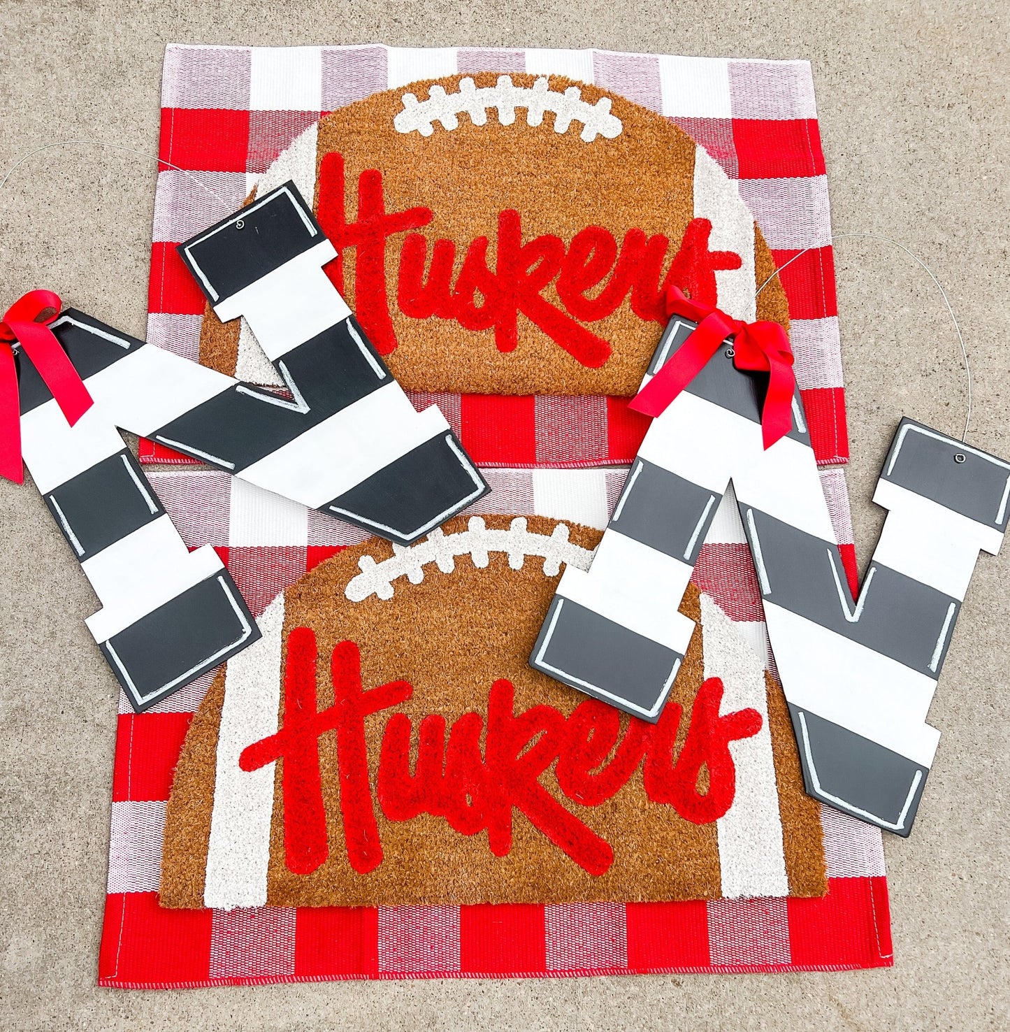 Huskers "N" Black and White Stripe - Miss Molly Designs, LLC