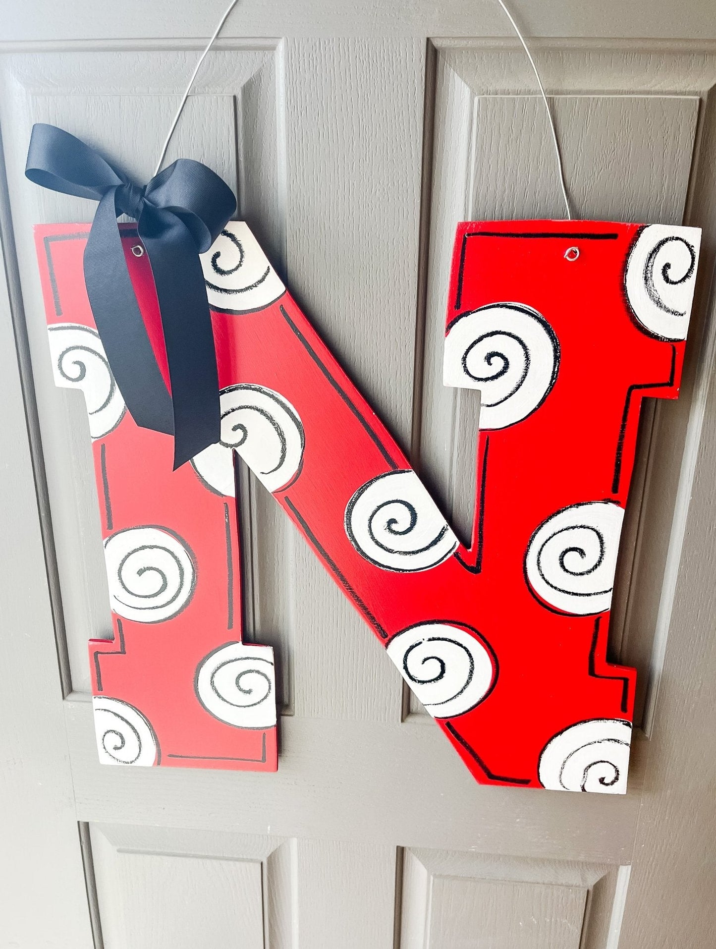 Huskers "N" Red and White Swirl - Self Checkout at Creative Collab Collection - Miss Molly Designs, LLC