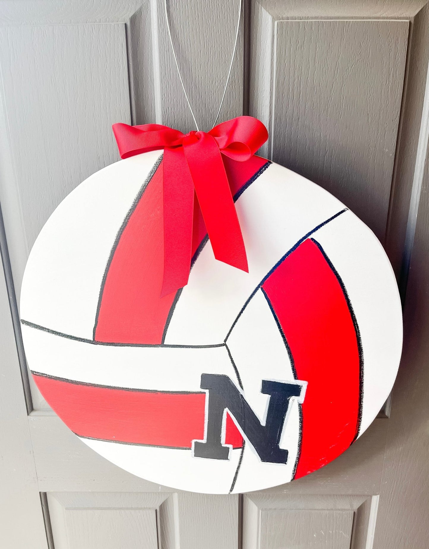 Huskers "N" Volleyball Multi Red/Black/White - Miss Molly Designs, LLC