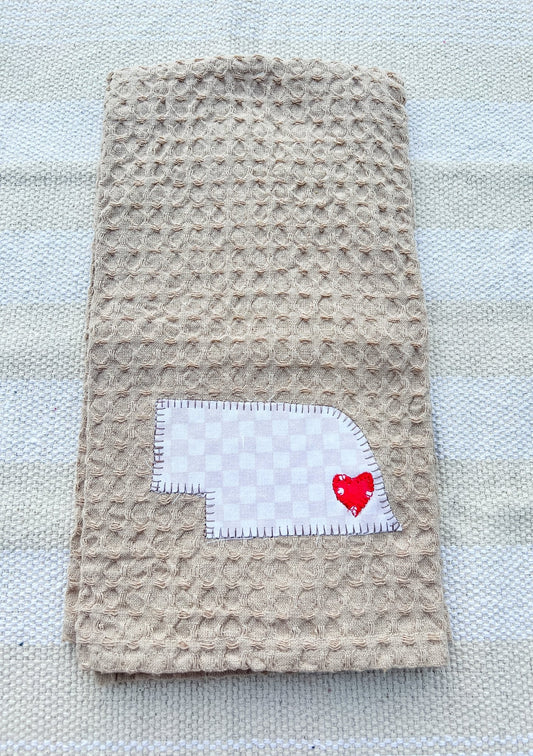 Nebraska State Tan Towel - Miss Molly Designs, LLC