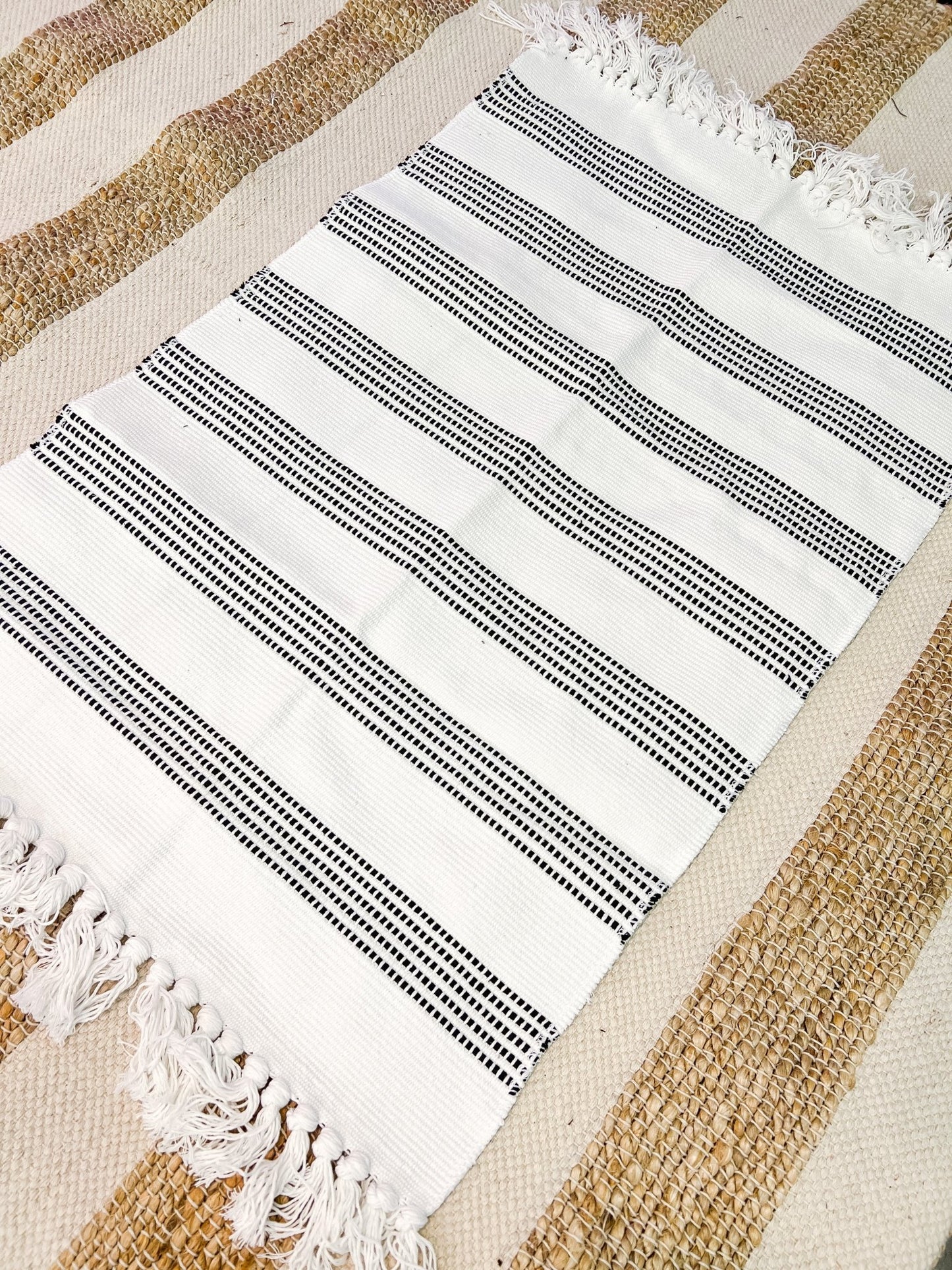 White and Black Stripe Tassel - Miss Molly Designs, LLC