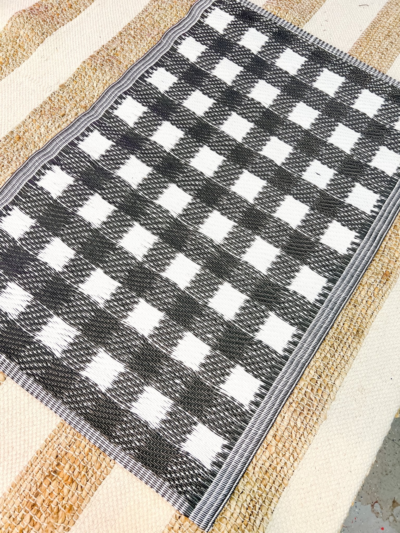 Woven Plastic Reversible Black and White Check Miss Molly Designs, LLC